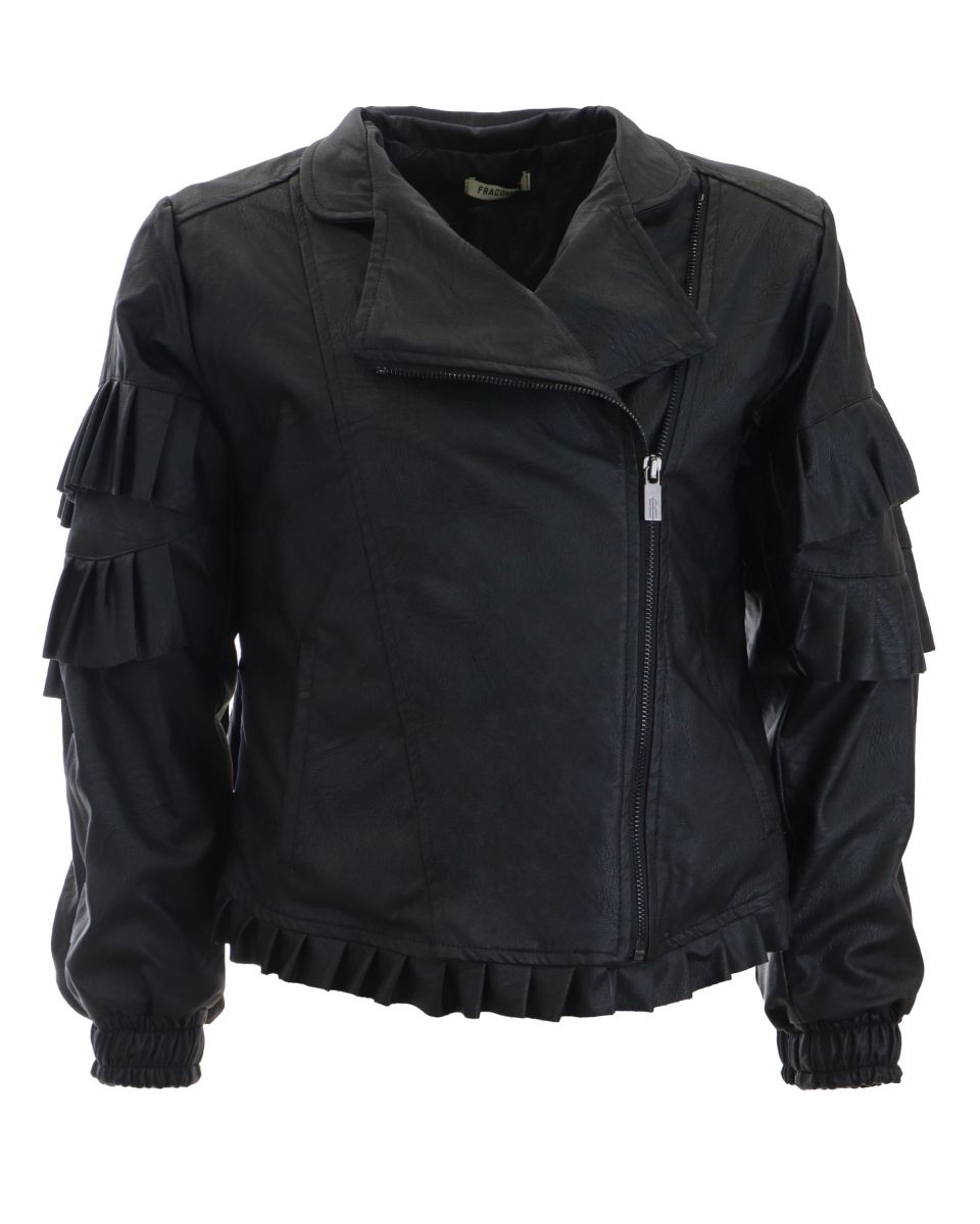 GIACCA NERA ECOPELLE RAGAZZA FRACOMINA | eBay